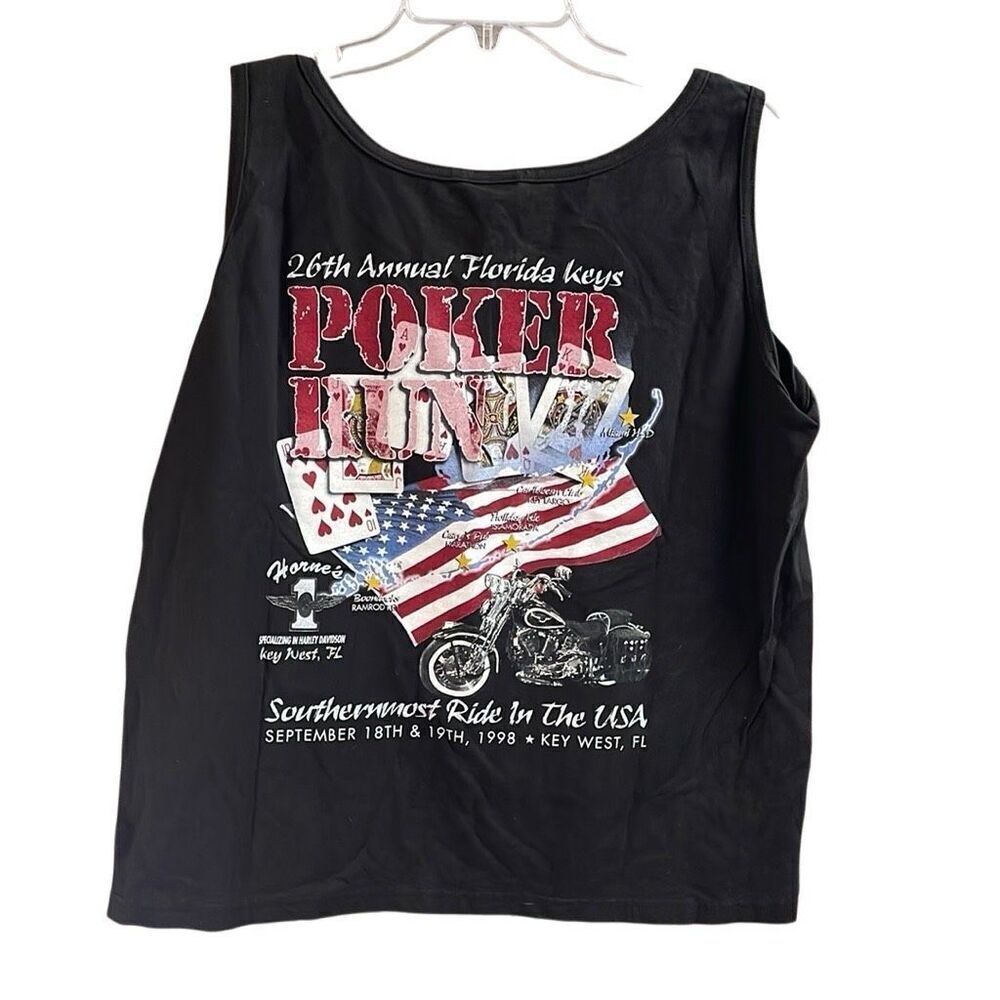 26th Annual Florida Keys Poker Run Vintage 1998 Tank Top Motorcycle Bikerwear